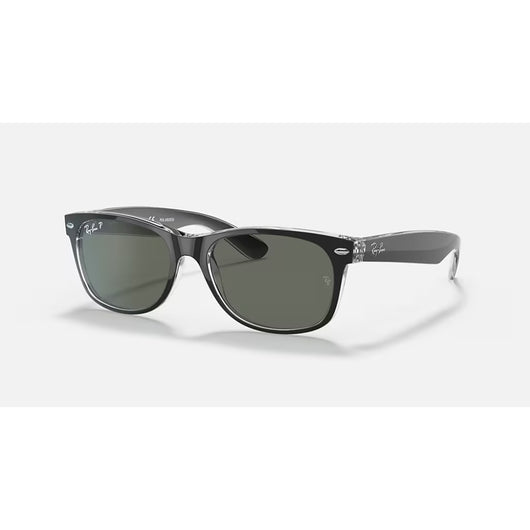 RAYBAN - NEW WAYFARER | Black on Transparent w/ Green Polarized - The Cabana.ca
