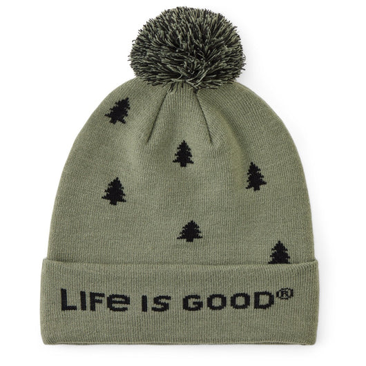 LIFE IS GOOD - UNISEX SIMPLE PINE SO CHILL BEANIE | Moss Green