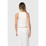 TEAMLTD - RIBBED CROP TANK | WHITE