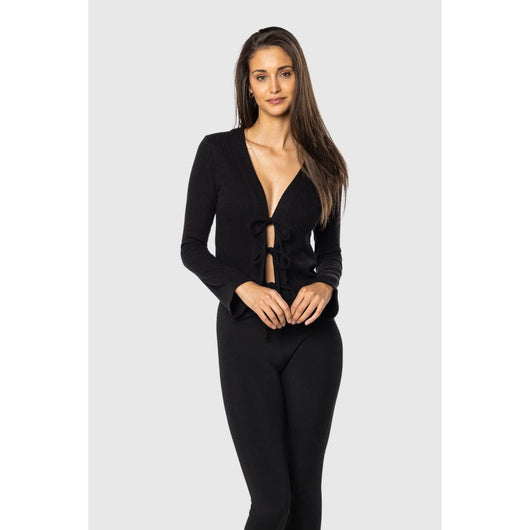 TEAMLTD - TIE FRONT LONGSLEEVE | Black