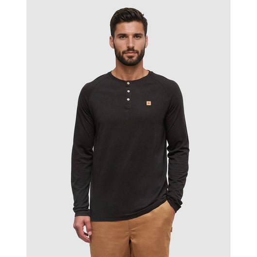 TENTREE - BAKER HENLEY LONGSLEEVE TEE | Meteorite Black