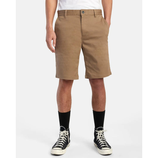 RVCA - WEEKEND STRETCH CHINO SHORT | DARK KHAKI - The Cabana.ca