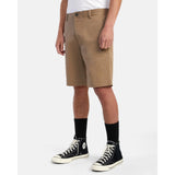RVCA - WEEKEND STRETCH CHINO SHORT | DARK KHAKI - The Cabana.ca