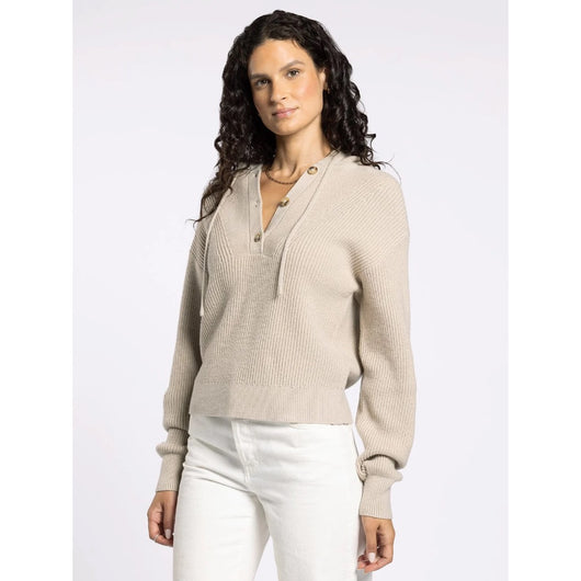 THREAD & SUPPLY - DOLLY SWEATER HOODED TOP | OXFORD TAN