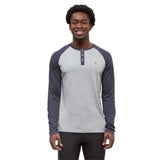 TENTREE - BAKER HENLEY LONGSLEEVE TEE | Harbour Grey/Midnight Blue Heather