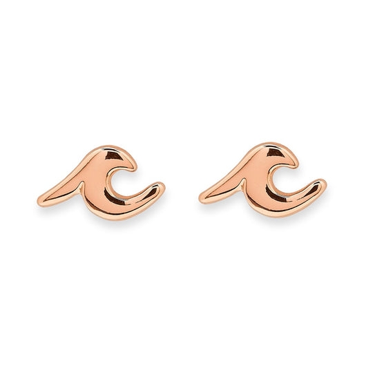 PURA VIDA - WAVE STUD EARRINGS | ROSE GOLD