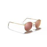RAYBAN - ROUND METAL | Matte Gold w/ Brown Pink Flash - The Cabana.ca