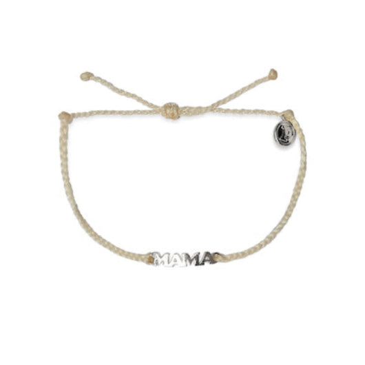 PURA VIDA - MAMA SILVER CHARM BRACELET | VANILLA