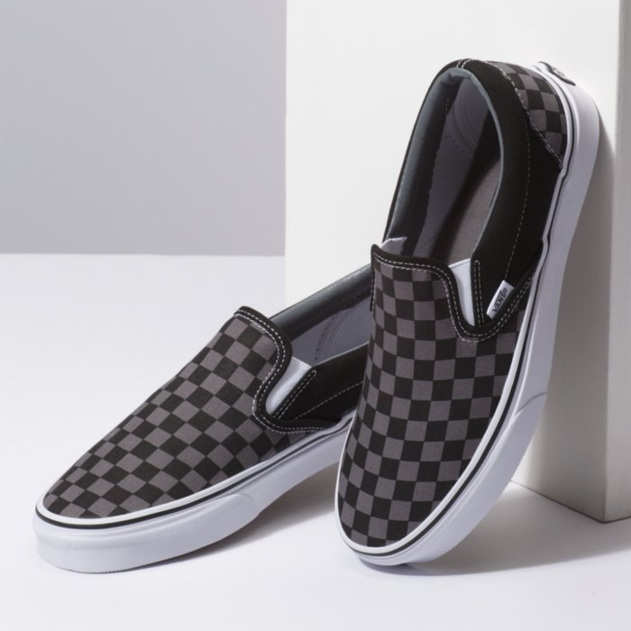 Vans Slip On Checkerboard Gray Shop Vans Fruit Checkerboard