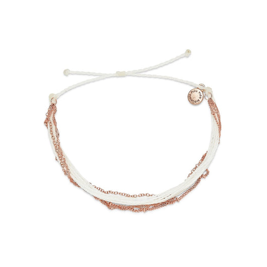 PURA VIDA - AT SEA MIXED CHAIN ROSE GOLD ANKLET | WHITE