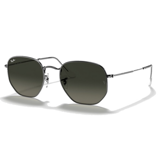 RAYBAN - HEXAGONAL | Polished Gunmetal w/ Grey - The Cabana