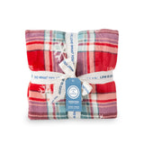 LIFE IS GOOD - SNOWFLAKE PLAID PLUSH THROW BLANKET | Adirondack Red