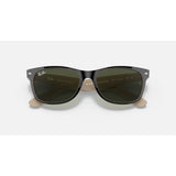 RAYBAN - NEW WAYFARER | Black on Beige w/ Green