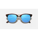 RAYBAN - CLUBMASTER | Matte Havana On Gold w/ Blue Flash