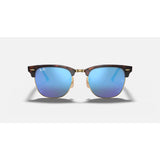 RAYBAN - CLUBMASTER | Matte Havana On Gold w/ Blue Flash