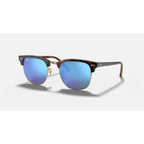 RAYBAN - CLUBMASTER | Matte Havana On Gold w/ Blue Flash