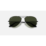 RAYBAN - AVIATOR | Black w/ Green