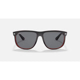 RAYBAN - BOYFRIEND | Matte Black on Transparent Red w/ Dark Grey