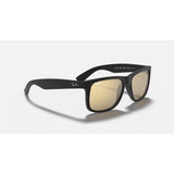 RAYBAN - JUSTIN | Black Rubber w/ Light Brown Gold Flash