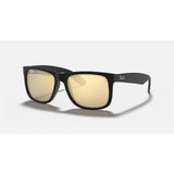 RAYBAN - JUSTIN | Black Rubber w/ Light Brown Gold Flash