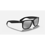 RAYBAN - JUSTIN | Black Rubber w/ Grey Mirror