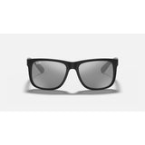 RAYBAN - JUSTIN | Black Rubber w/ Grey Mirror