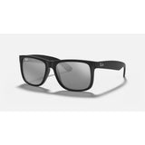 RAYBAN - JUSTIN | Black Rubber w/ Grey Mirror