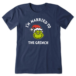 LIFE IS GOOD - WOMENS MARRIED TO THE GRINCH SHORT SLEEVE | Darkest Blue - The Cabana.ca
