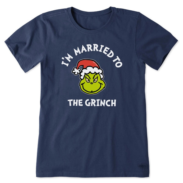 LIFE IS GOOD - WOMENS MARRIED TO THE GRINCH SHORT SLEEVE | Darkest Blue - The Cabana.ca