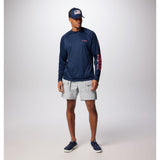 COLUMBIA - TERMINAL TACKLE LS | Collegiate Navy/Sunset Red Logo