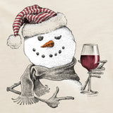 LIFE IS GOOD - WOMENS SNOWMAN W RED WINE LONGSLEEVE TEE | Putty White