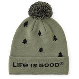 LIFE IS GOOD - UNISEX SIMPLE PINE SO CHILL BEANIE | Moss Green