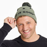 LIFE IS GOOD - UNISEX SIMPLE PINE SO CHILL BEANIE | Moss Green