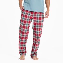 LIFE IS GOOD - MENS HOLIDAY PLAID PANTS | Adirondack Red - The Cabana.ca