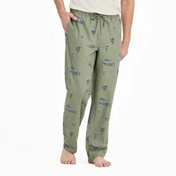 LIFE IS GOOD - MENS CHRISTMAS TREE PANTS | Moss Green