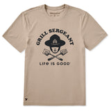 LIFE IS GOOD - MENS CRUSHER TEE | Grill Sargeant Oat Brown