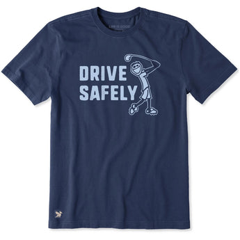 LIFE IS GOOD - MENS CRUSHER TEE | Drive Safely Darkest Blue
