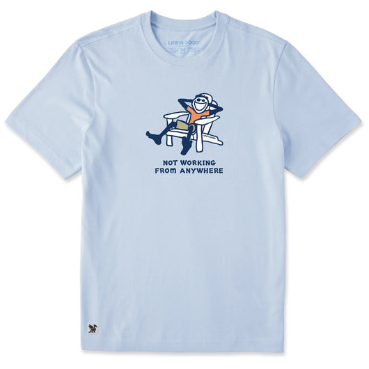 LIFE IS GOOD - MENS CRUSHER TEE | Jake Not Working Glacier Blue