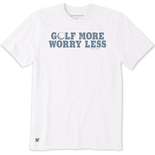 LIFE IS GOOD - MENS CRUSHER TEE | Golf More Golf Ball Cloud White