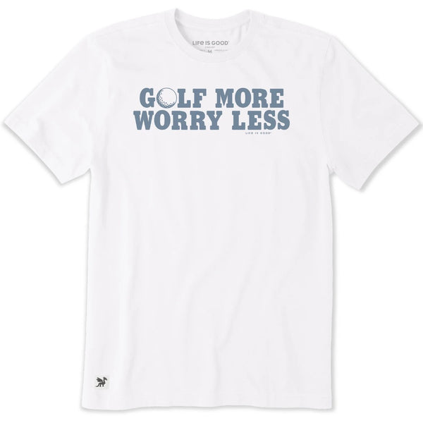 LIFE IS GOOD - MENS CRUSHER TEE | Golf More Golf Ball Cloud White