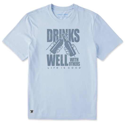 LIFE IS GOOD - MENS CRUSHER TEE | Drinks Well With Others Glacier Blue