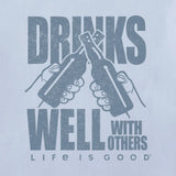 LIFE IS GOOD - MENS CRUSHER TEE | Drinks Well With Others Glacier Blue