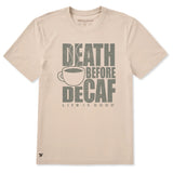 LIFE IS GOOD - MENS CRUSHER TEE | Death Before Decaf Birch White