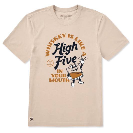 LIFE IS GOOD - MENS CRUSHER LITE TEE | High Five Whiskey Birch White