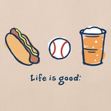 LIFE IS GOOD - WOMENS CRUSHER VEE TEE | Baseball Birch White