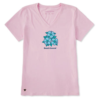 LIFE IS GOOD - WOMENS CRUSHER VEE TEE | Beach Bound Hibiscus