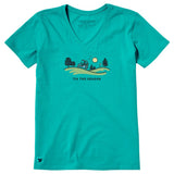 LIFE IS GOOD - WOMENS CRUSHER VEE TEE | Tis The Season Turquoise Green