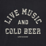 LIFE IS GOOD - WOMENS CRUSHER BOXY TEE | Live Music Faded Black