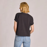 LIFE IS GOOD - WOMENS CRUSHER BOXY TEE | Live Music Faded Black