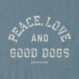 LIFE IS GOOD - WOMENS CRUSHER BOXY TEE | Peace Love Slate Blue